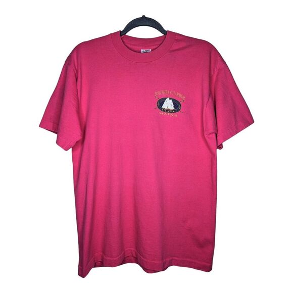 Vintage‎ Boothbay Harbor Maine T Shirt Single Stitch Made in USA Pink Size Large - Picture 1 of 7